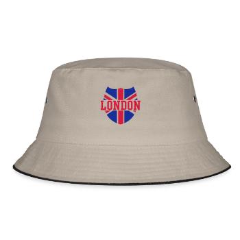 london wappen - Irland - Insel-Kensington-Geschenk - Bucket Hat - Khaki/Schwarz - Vorne
