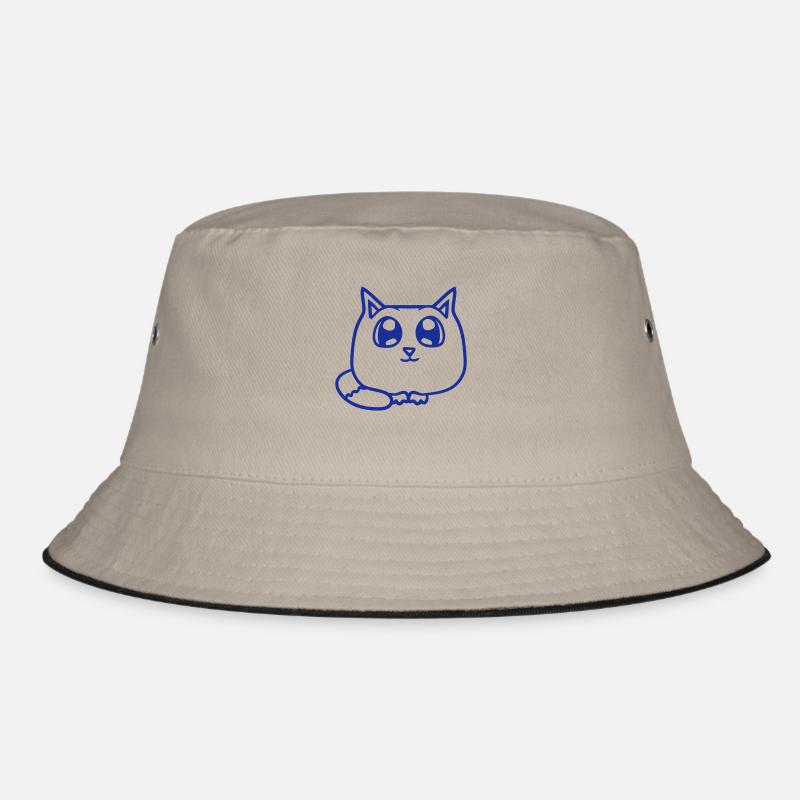 Cute Cat Looks Happy Smiling Kitten Fun Bucket Hat