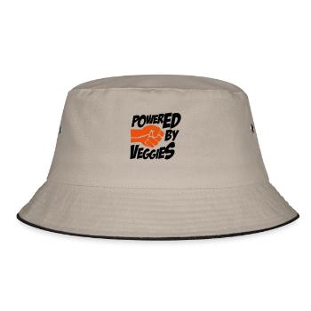 powered by veggies - Bucket Hat - khaki/black - Front