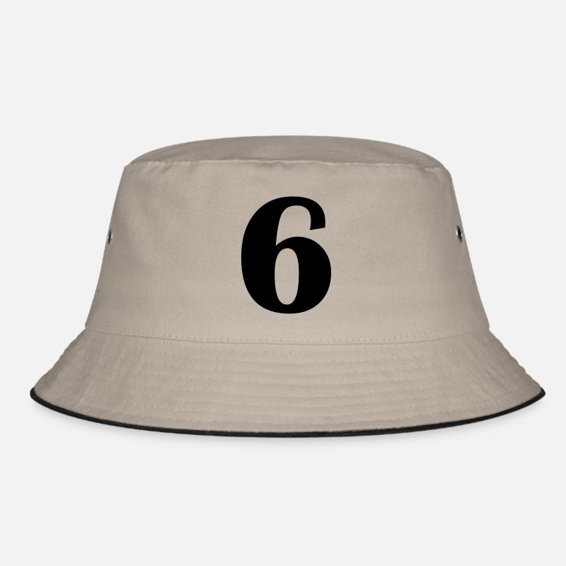 6 - Bucket Hat - Khaki/Schwarz