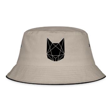 Abstrakte Katze - Bucket Hat - Khaki/Schwarz - Vorne