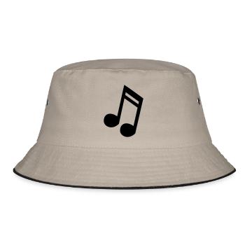 Note 16th Music Tones Gift Idea - Bucket Hat - khaki/black - Front