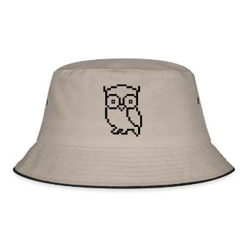 Owl Pixel - Bucket Hat - khaki/black - Front