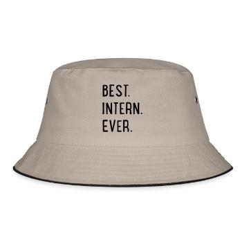 best intern ever - Bucket Hat - Khaki/Schwarz - Vorne