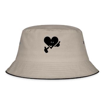 Ruf an mein Herz / call me, my heart (1c) - Bucket Hat - Khaki/Schwarz - Vorne