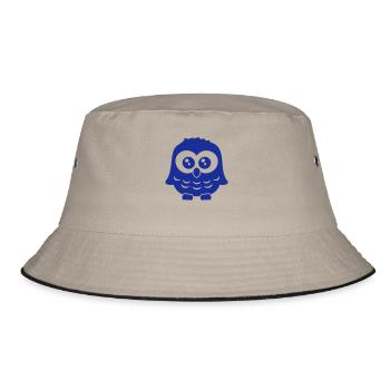 Owl Bird Eagle Owl Night Bird Barn Owl Owl Comic - Bucket Hat - khaki/black - Front