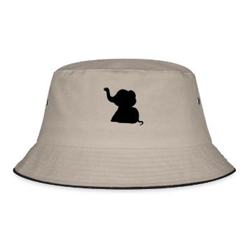éléphant assis silhouette veau doux petit enfant - Bob - kaki/noir - Devant
