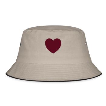 heart - Bucket Hat - khaki/black - Front