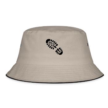 Schuh Abdruck - Bucket Hat - Khaki/Schwarz - Vorne