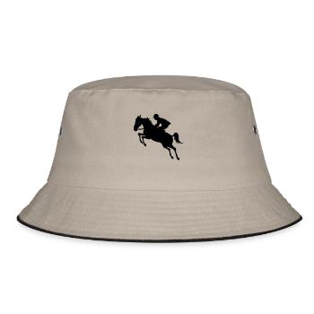 rider jumping - Bucket Hat - khaki/black - Front
