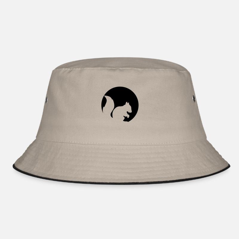 kreis rund logo silhouette schwarz eichhoernchen n Bucket Hat