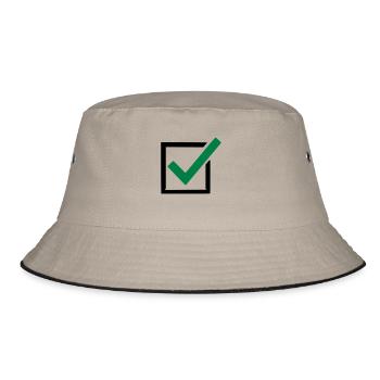 politik - Bucket Hat - Khaki/Schwarz - Vorne