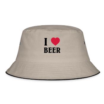 I Love Beer - Bucket Hat - khaki/black - Front