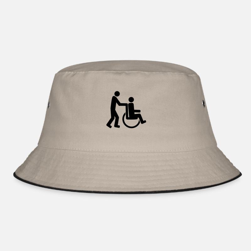 2 freunde team paar schieben behinderung rollstuhl Bucket Hat