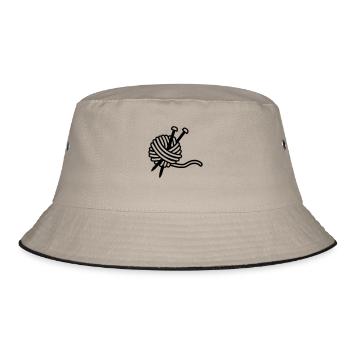 Stricken - Bucket Hat - Khaki/Schwarz - Vorne
