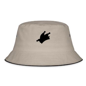 Narrenkappe / Fasching / Karneval - Bucket Hat - Khaki/Schwarz - Vorne