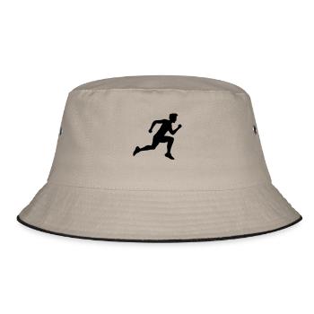 sport rennen sprinten schnell ausdauer training jo - Bucket Hat - Khaki/Schwarz - Vorne