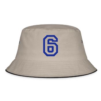 6 - Nummer - Bucket Hat - Khaki/Schwarz - Vorne