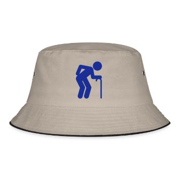 A man age at retirement age - Bucket Hat - khaki/black - Front