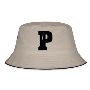 P - Buchstabe - Bucket Hat - Khaki/Schwarz - Vorne