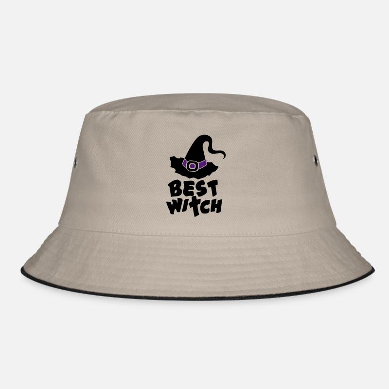 Best Witch, Witchcraft, Halloween, Magic, Hat - Bucket Hat - khaki/black