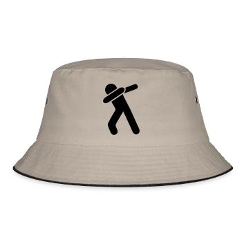 dab dabbing man - Bucket Hat - Khaki/Schwarz - Vorne