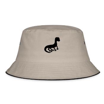 silhouette schatten eidechse echse gecko schlange - Bucket Hat - Khaki/Schwarz - Vorne