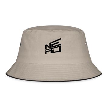 logo nerd text geek smart freak smart cool - Bucket Hat - khaki/black - Front