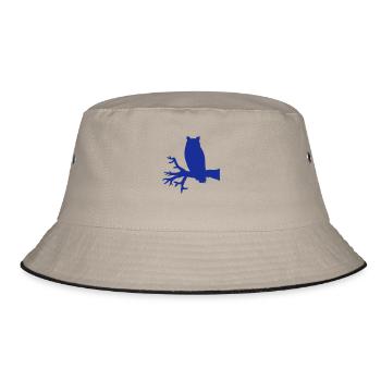 Owl Eagle Owl Branch Tree Forest Night Silhouette Outline Cute - Bucket Hat - khaki/black - Front