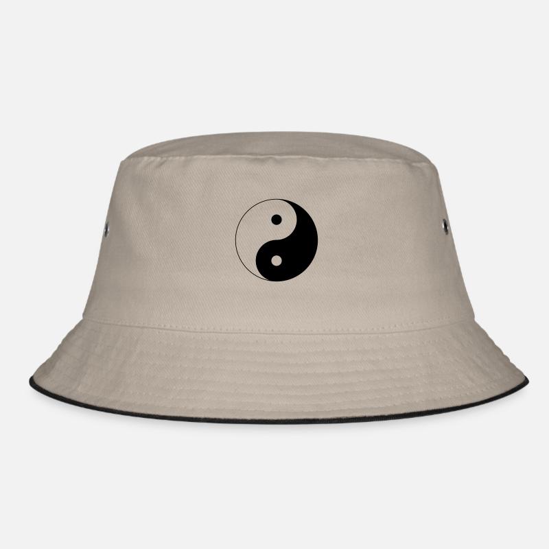 Yin-und-Yang - Bucket Hat - Khaki/Schwarz