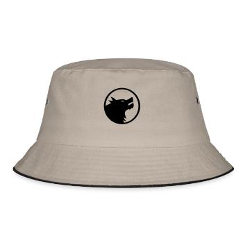 wolf_11a - Bucket Hat - Khaki/Schwarz - Vorne