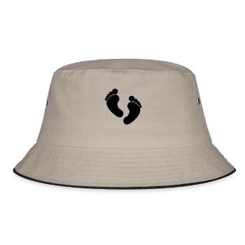 füsse symbol - Bucket Hat - Khaki/Schwarz - Vorne