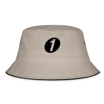 number one - Bucket Hat - khaki/black - Front
