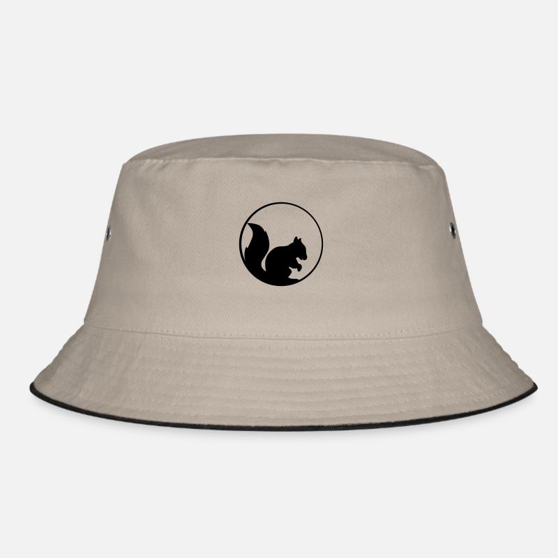night moon sun circle round logo silhouette black Bucket Hat
