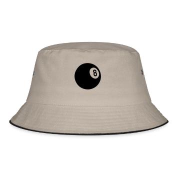 8 Billardkugel ball cue eight snokker blackball - Bucket Hat - Khaki/Schwarz - Vorne