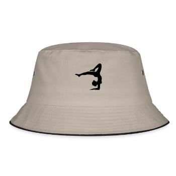 yoga gymnastik sport turnen ballette maedchen frau - Bucket Hat - Khaki/Schwarz - Vorne