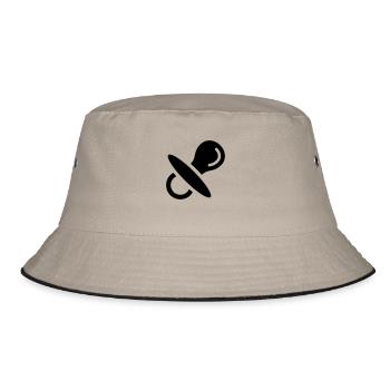 Schnuller, nuckel, baby, brust, schlafen 2 - Bucket Hat - Khaki/Schwarz - Vorne
