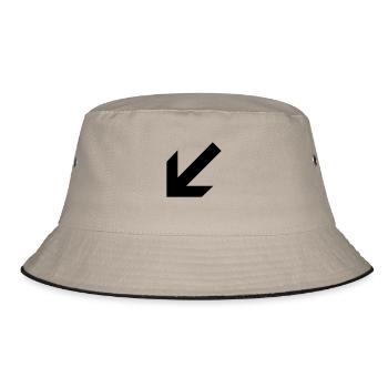 Pfeil nach links unten - Bucket Hat - Khaki/Schwarz - Vorne