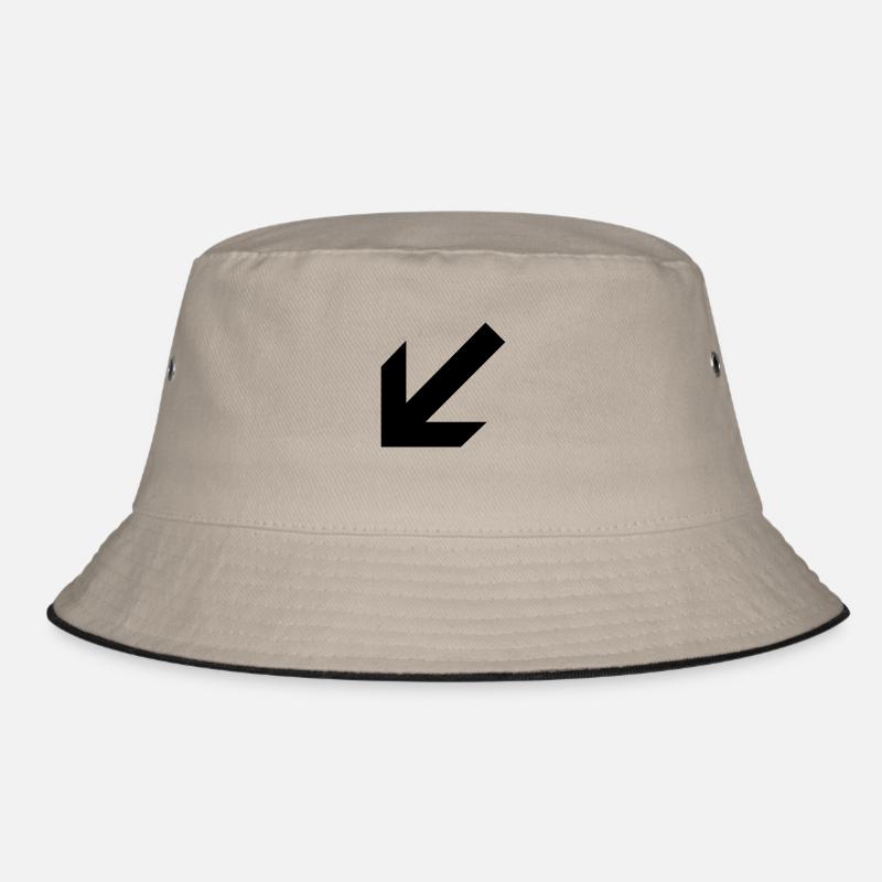 Pfeil nach links unten - Bucket Hat - Khaki/Schwarz