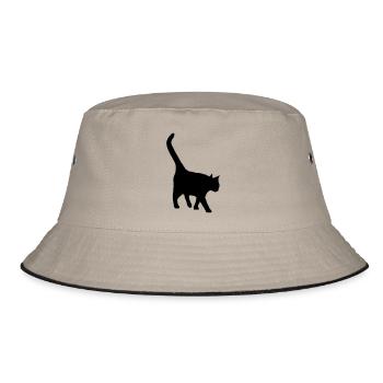 black cat - Bucket Hat - Khaki/Schwarz - Vorne