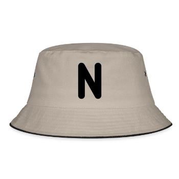 n - Bucket Hat - Khaki/Schwarz - Vorne