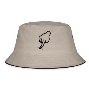zeigen Kreuz - hier - line - Bucket Hat - Khaki/Schwarz - Vorne