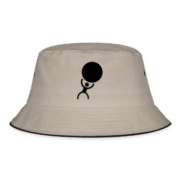 Strong Men - Bucket Hat - Khaki/Schwarz - Vorne