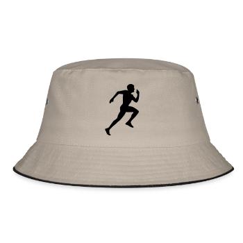 Runner Silhouette - Bucket Hat - Khaki/Schwarz - Vorne