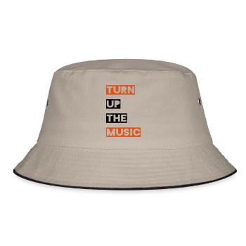 Turn up the music - Bucket Hat - khaki/black - Front