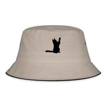 Maine Coon 2 - Bucket Hat - Khaki/Schwarz - Vorne