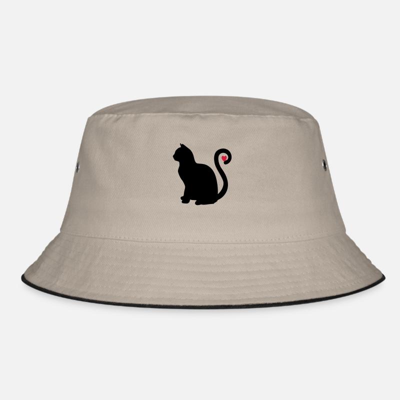 katze schwarz herz Bucket Hat