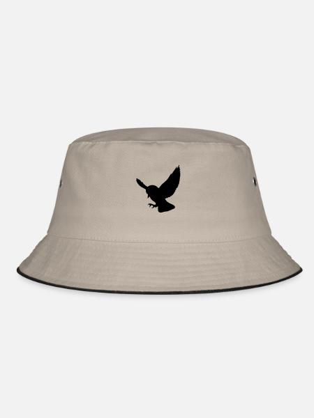 fliegender Vogel - Bucket Hat - Khaki/Schwarz - Vorne