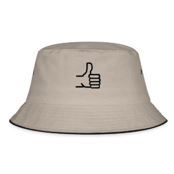 Thumbs up - Bucket Hat - khaki/black - Front