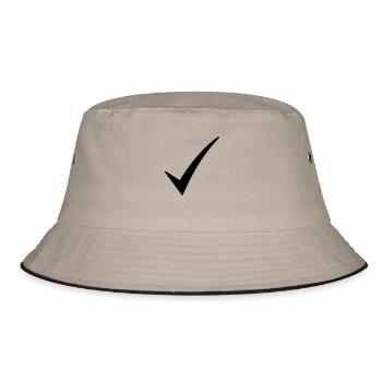check mark - Bucket Hat - khaki/black - Front